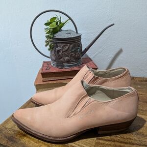 Sonora cowboy boots slip on low‎ boots pink nubuck leather size 38